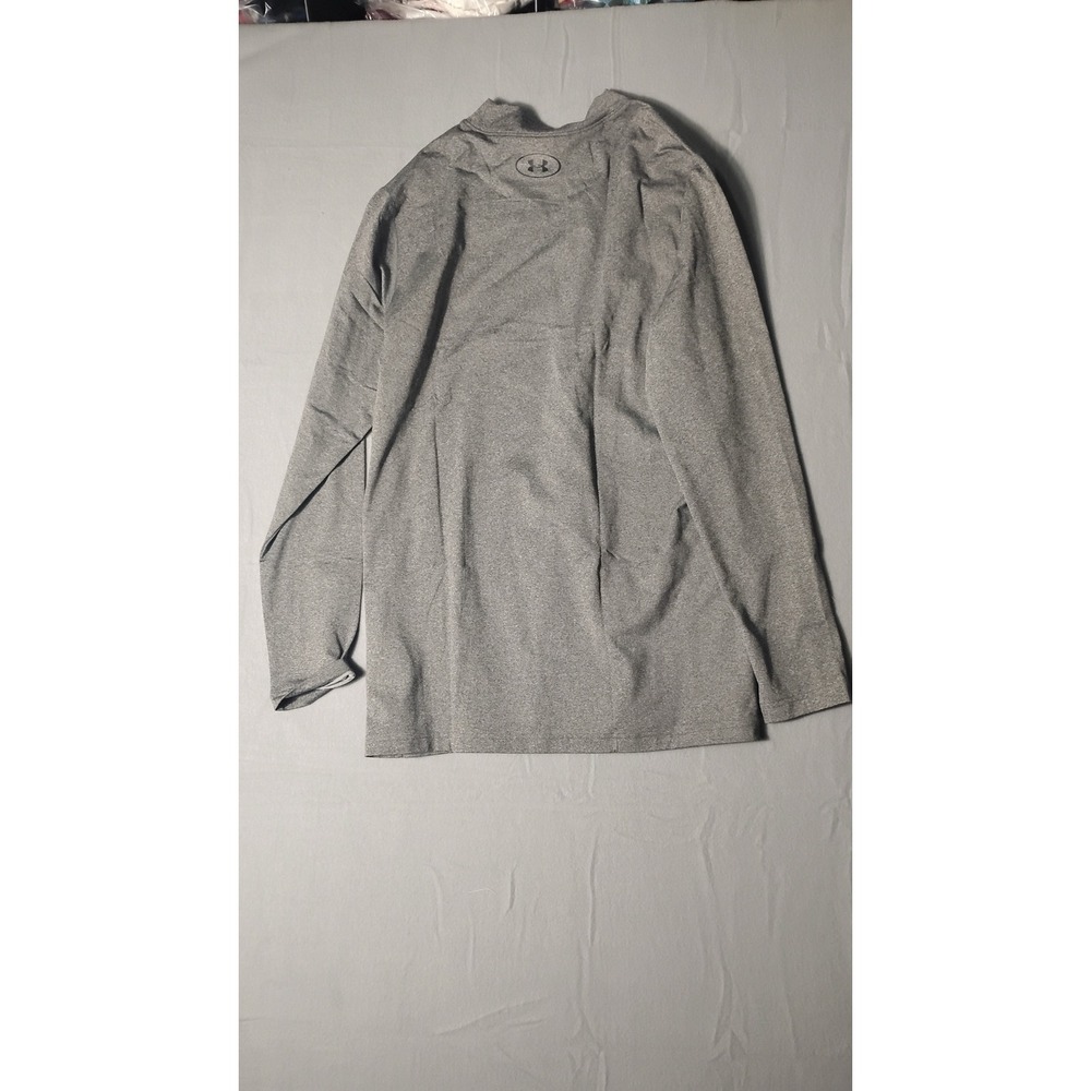 Under Armour ColdGear Fitted Long Sleeve Mock Neck Shirt Men's XL Gray Baselayer - Picture 3 of 5